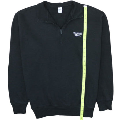 Reebok Men's Black 1/4 Zip Fleece Sweatshirt Size L