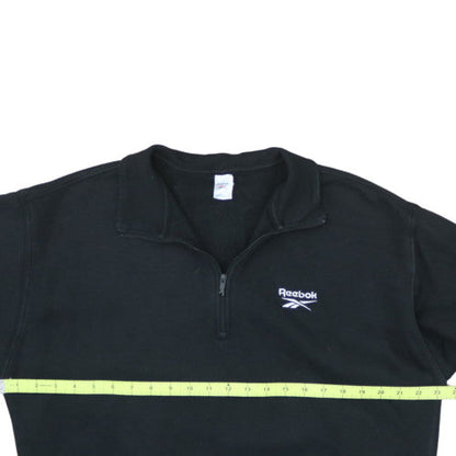 Reebok Men's Black 1/4 Zip Fleece Sweatshirt Size L