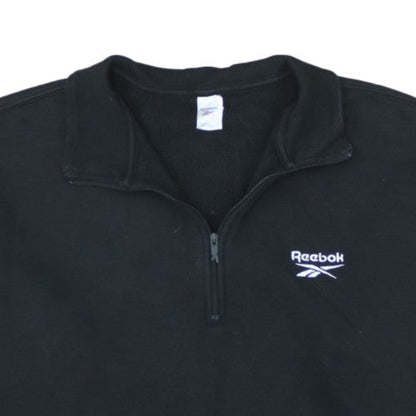 Reebok Men's Black 1/4 Zip Fleece Sweatshirt Size L