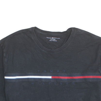 Tommy Hilfiger Mens Black 2XL Classic Logo Cotton T-Shirt