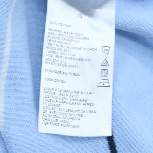 Nautica Men's Blue Striped Cotton Polo Shirt XL