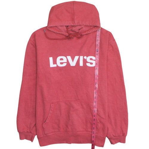 Levi's Men's Red Pullover Hoodie XL Logo Fleece Sweatshirt