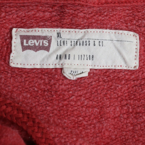 Levi's Men's Red Pullover Hoodie XL Logo Fleece Sweatshirt