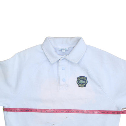 Lacoste Men's White Long Sleeve Polo Shirt Size M Loose Fit
