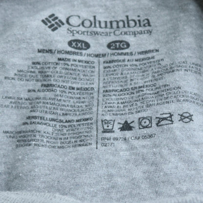 Columbia Mens Grey 2XL Patriotic USA Flag Short Sleeve T-Shirt
