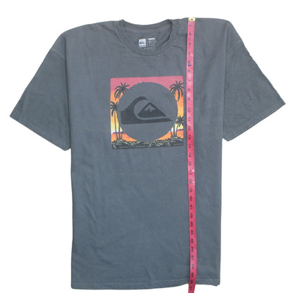 Quiksilver Mens Grey XL Graphic Beach Sunset Cotton T-Shirt