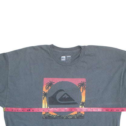 Quiksilver Mens Grey XL Graphic Beach Sunset Cotton T-Shirt