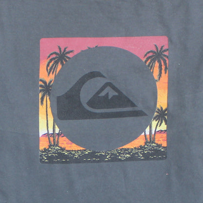 Quiksilver Mens Grey XL Graphic Beach Sunset Cotton T-Shirt