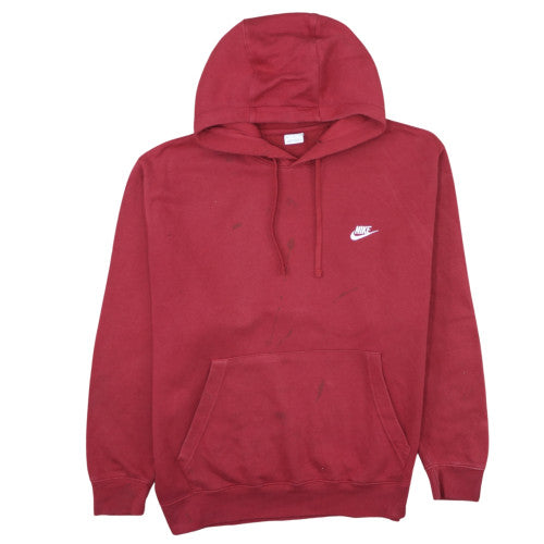 Nike Men Red Pullover Hoodie 2XL Regular Fit Fleece