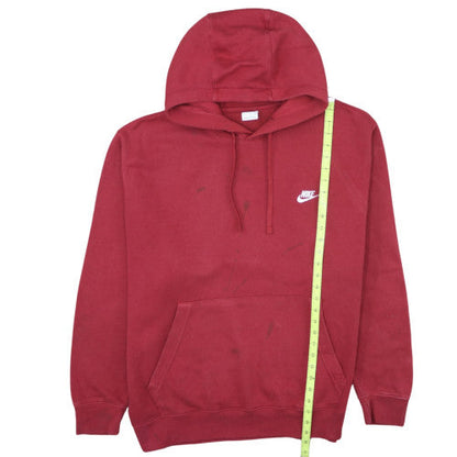 Nike Men Red Pullover Hoodie 2XL Regular Fit Fleece
