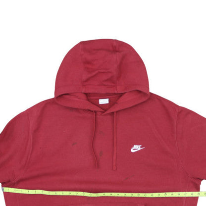 Nike Men Red Pullover Hoodie 2XL Regular Fit Fleece