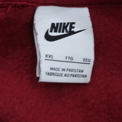 Nike Men Red Pullover Hoodie 2XL Regular Fit Fleece
