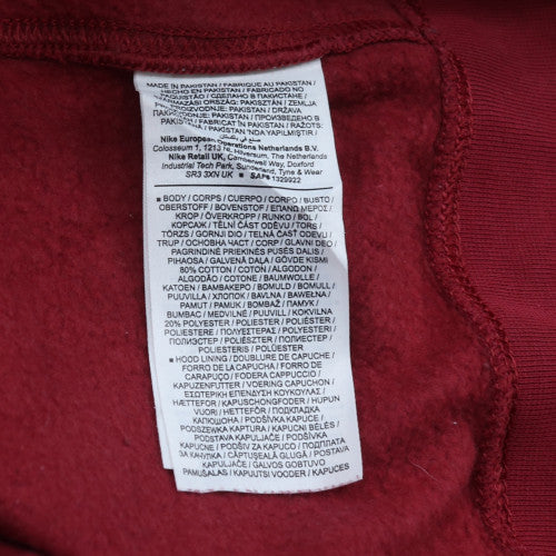 Nike Men Red Pullover Hoodie 2XL Regular Fit Fleece