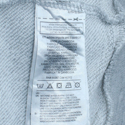 adidas Boys Grey Full Zip Hoodie 14-15 Years Cotton Blend Hooded Sweatshirt