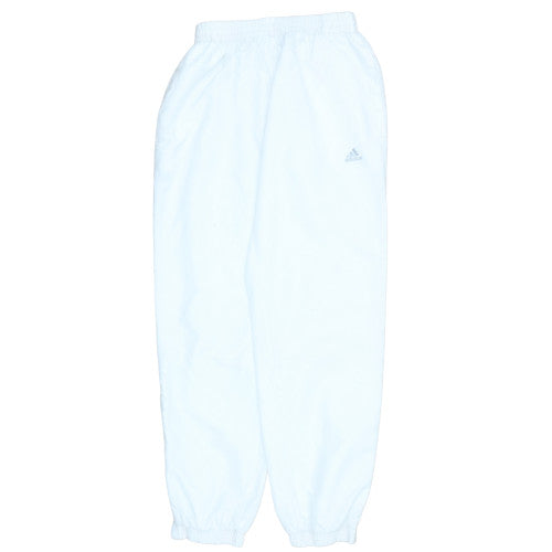 adidas Mens White Jogger Trousers Size M Elastic Waist Quick Dry