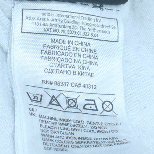 adidas Mens White Jogger Trousers Size M Elastic Waist Quick Dry