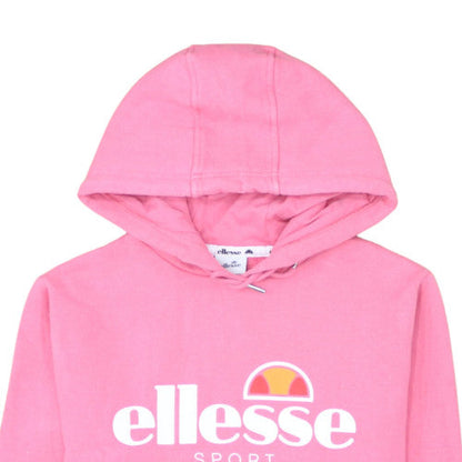 Ellesse Women Pink Pullover Hoodie Sweatshirt Size M Cotton Blend