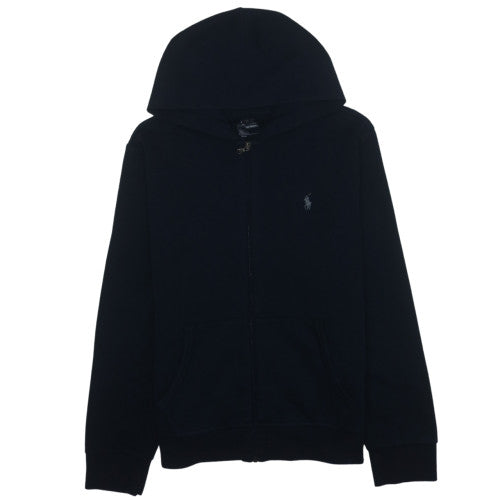 Ralph Lauren Mens Black Full Zip Hoodie Size M Fleece Logo Performance