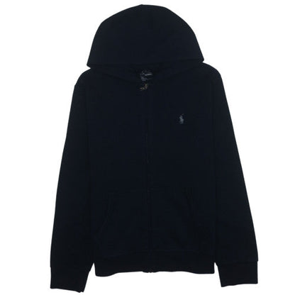 Ralph Lauren Mens Black Full Zip Hoodie Size M Fleece Logo Performance