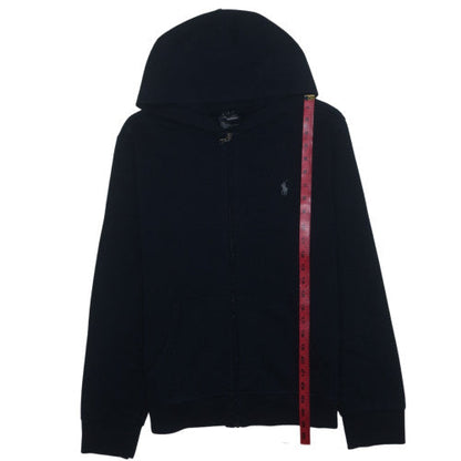 Ralph Lauren Mens Black Full Zip Hoodie Size M Fleece Logo Performance