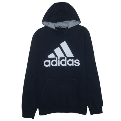 Adidas Mens Black 2XL Pullover Hoodie Fleece Logo Sweatshirt
