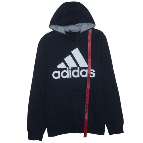 Adidas Mens Black 2XL Pullover Hoodie Fleece Logo Sweatshirt