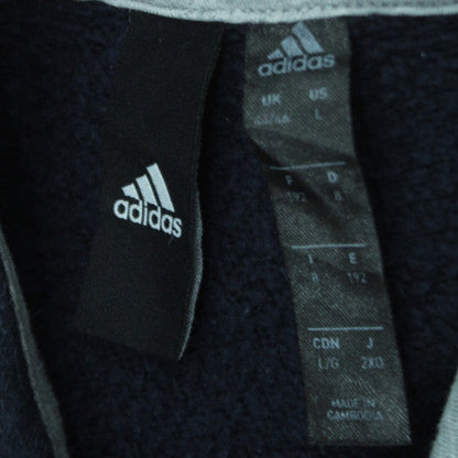 Adidas Mens Black 2XL Pullover Hoodie Fleece Logo Sweatshirt