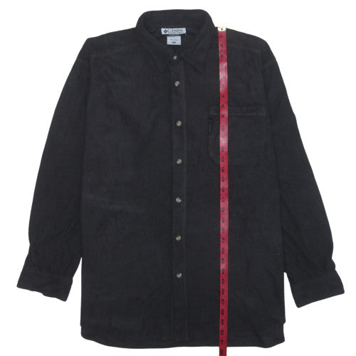 Columbia Men's Black Fleece Button-Up Long Sleeve Shirt XL