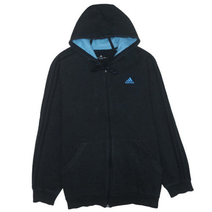 Adidas Men’s Black 2XL Full Zip Fleece Hoodie with Logo