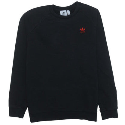 Adidas Men's Black Crew Neck Pullover Sweatshirt L Regular Fit