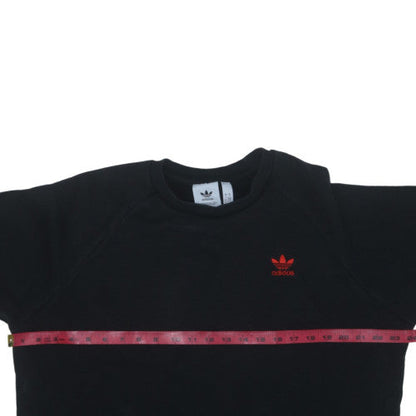 Adidas Men's Black Crew Neck Pullover Sweatshirt L Regular Fit