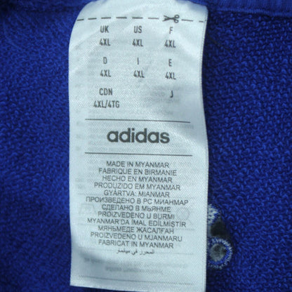 adidas Men's Blue 4XL Pullover Hoodie with Logo Graphic Print