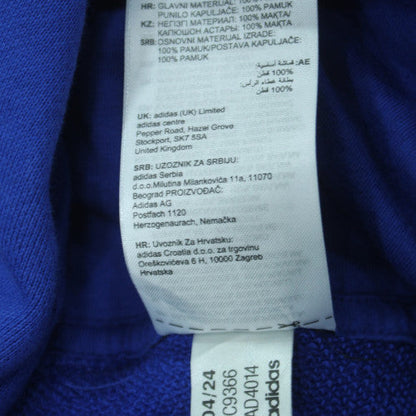 adidas Men's Blue 4XL Pullover Hoodie with Logo Graphic Print