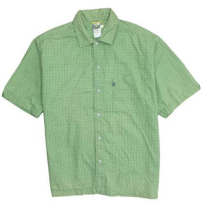 The North Face Men's Green Short Sleeve Cotton Button-Up Shirt M