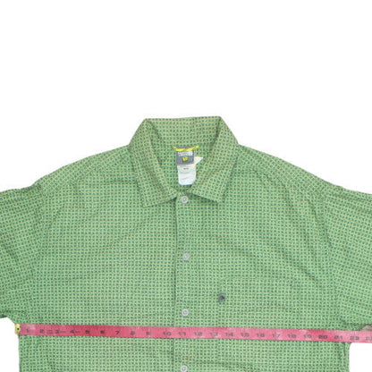 The North Face Men's Green Short Sleeve Cotton Button-Up Shirt M