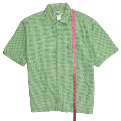 The North Face Men's Green Short Sleeve Cotton Button-Up Shirt M