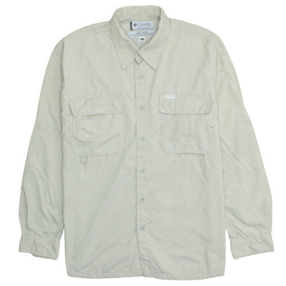 Columbia Men's Beige Long Sleeve Button-Up Outdoor Shirt L