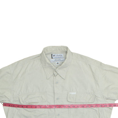 Columbia Men's Beige Long Sleeve Button-Up Outdoor Shirt L