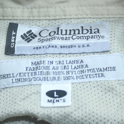 Columbia Men's Beige Long Sleeve Button-Up Outdoor Shirt L