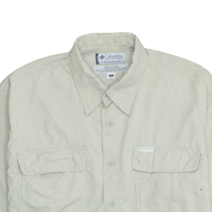 Columbia Men's Beige Long Sleeve Button-Up Outdoor Shirt L