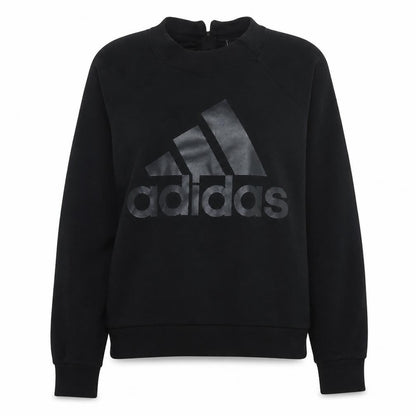 Adidas Women's Black Pullover Sweatshirt Size L Crew Neck Logo Sportswear