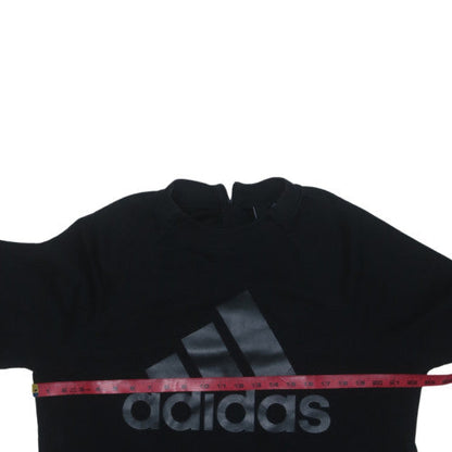 Adidas Women's Black Pullover Sweatshirt Size L Crew Neck Logo Sportswear