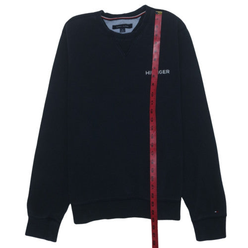 Tommy Hilfiger Men's Black Embroidered Logo Crew Neck Sweatshirt M