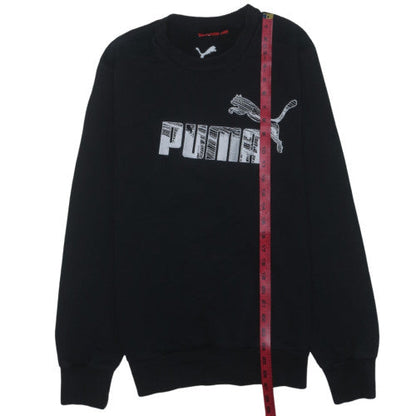 Puma Mens Black L Sweatshirt Crew Neck Graphic Logo Pullover