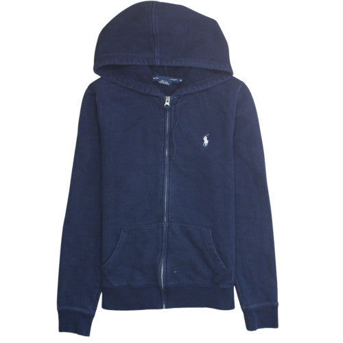 Ralph Lauren Sport Womens Navy Blue Full Zip Hoodie Size M Cotton
