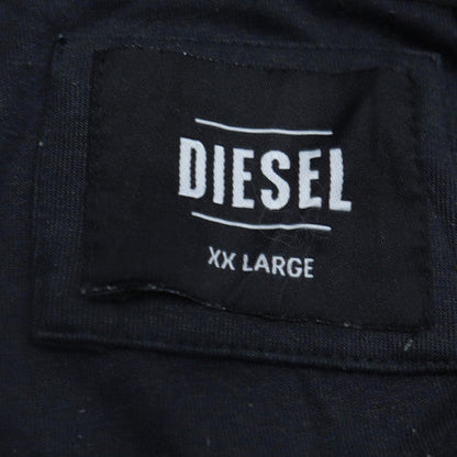 Diesel Men's Black Full Zip Hoodie 2XL Hooded Ring Spun Sweatshirt