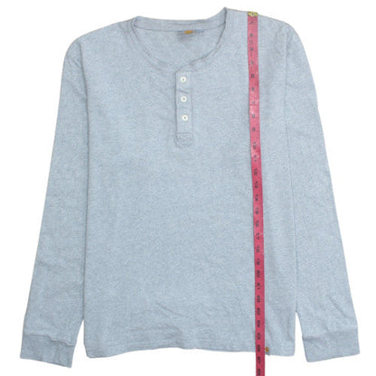 Carhartt Men’s Grey Long Sleeve Henley Cotton T-Shirt Size L