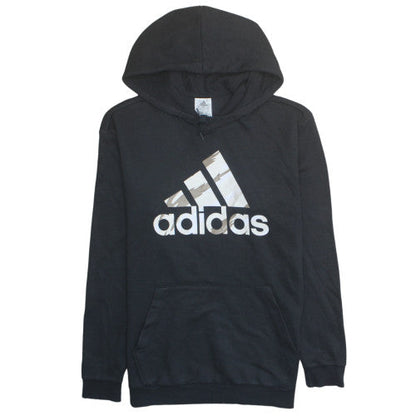 Adidas Men's Black Pullover Hoodie M - Sports Fleece Sweatshirt
