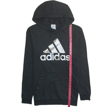 Adidas Men's Black Pullover Hoodie M - Sports Fleece Sweatshirt