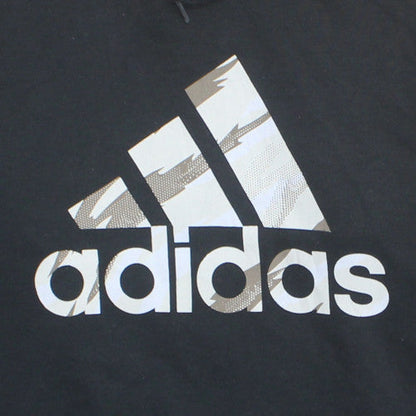 Adidas Men's Black Pullover Hoodie M - Sports Fleece Sweatshirt